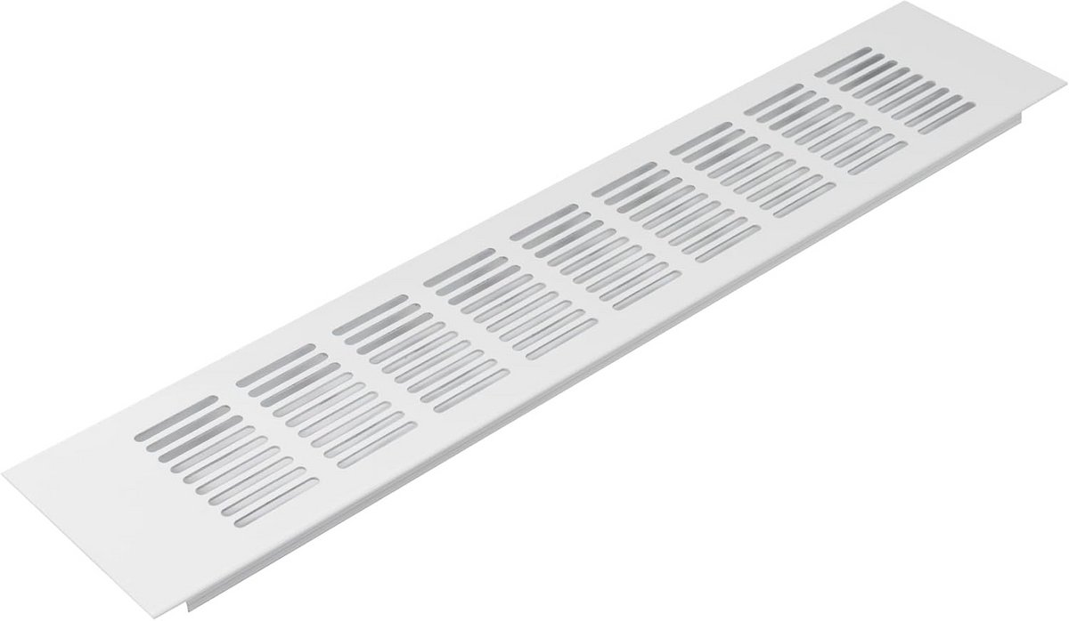 Rechthoekig ventilatierooster voor luchttoevoer, aluminium, 400 x 80 mm - voor vloer, muur en deurkanaal