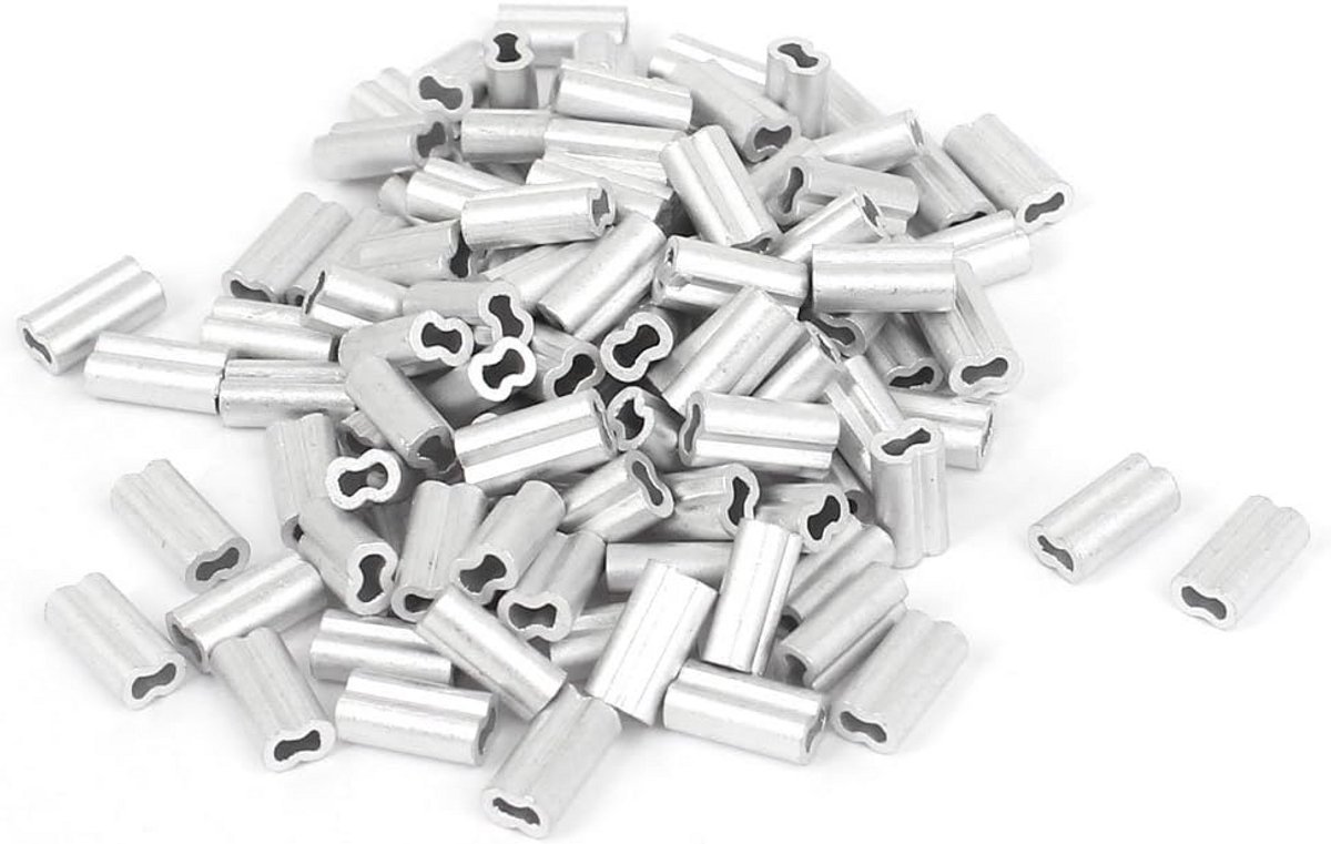 1mm Draad Touw Aluminium Mouwen Clip Fittings Kabel Crimps - 100 Stuks