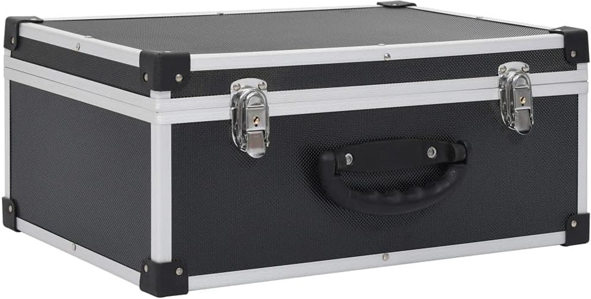 CD Koffer Opbergdoos Organizer Aluminium ABS Zwart