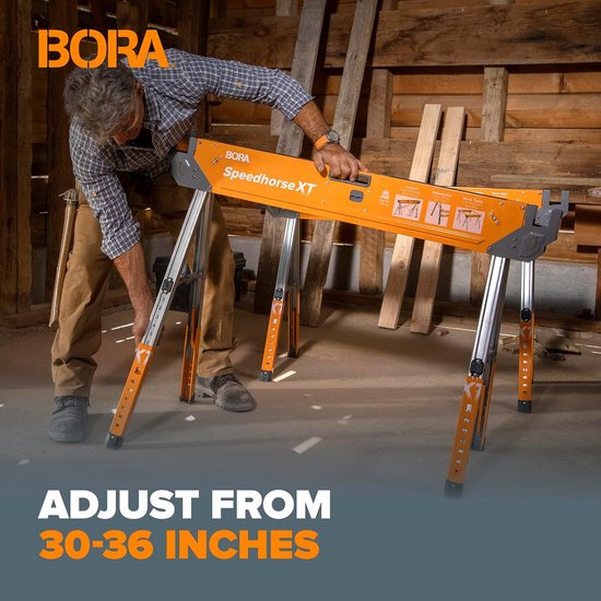 Verstelbare Zaagbok met Metaal Top - 30-36 Inch Hoogte, 2 Stuks Heavy Duty Constructie van Excel — afbeelding 3