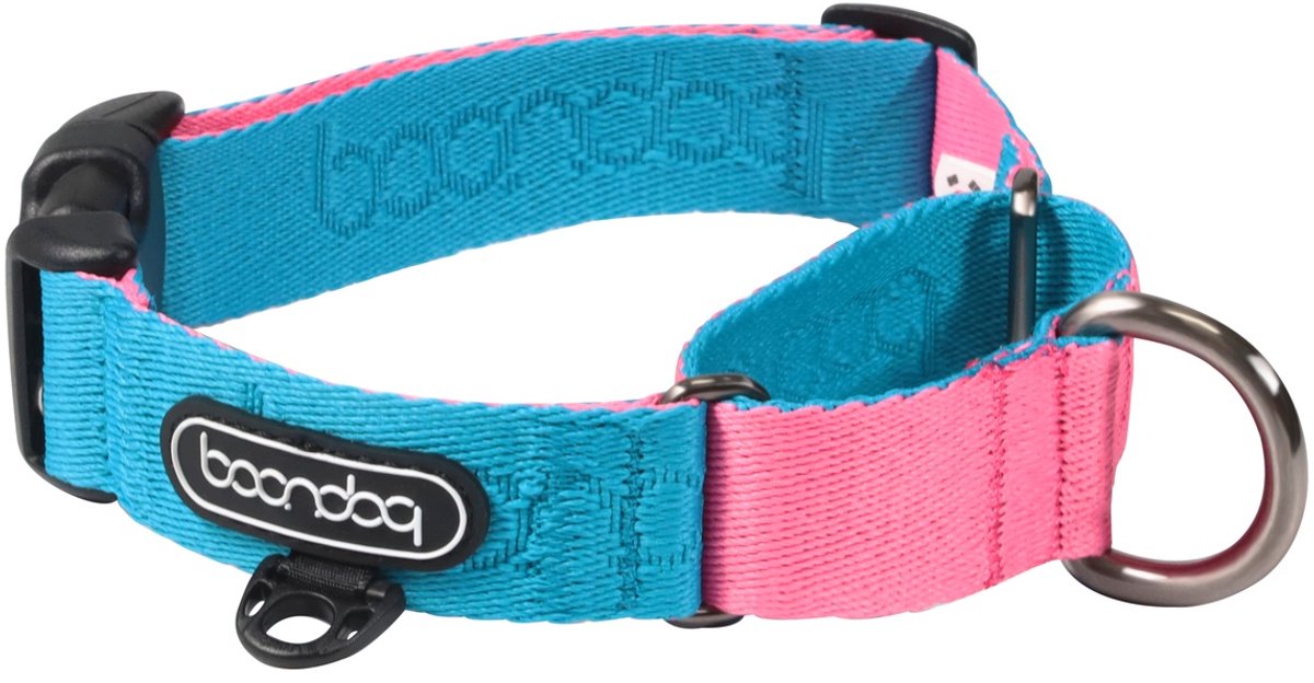 Boondog - Martingale Collar - Aqua/Pink - M