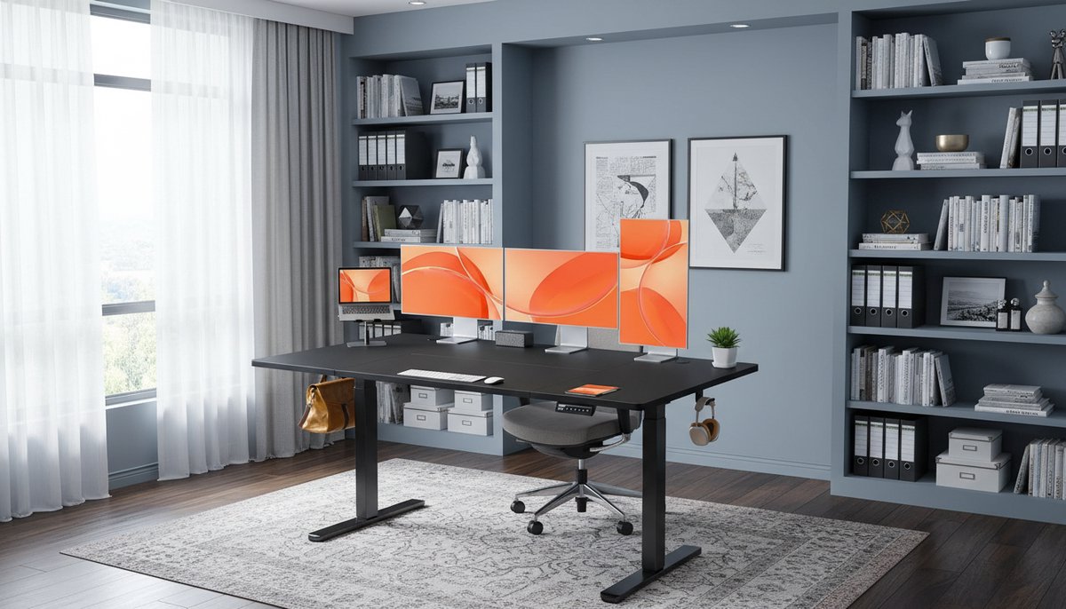 Electric Desk Casa Velluto Elevare Pro XL 160x80 cm – Elektrisch Zit-Sta Bureau, Hoogte Verstelbaar 72-118 cm met 4 Geheugen Smart Paneel, Zwart, Ergonomisch Kantoor- en Thuisbureau, Stabiel en Stil