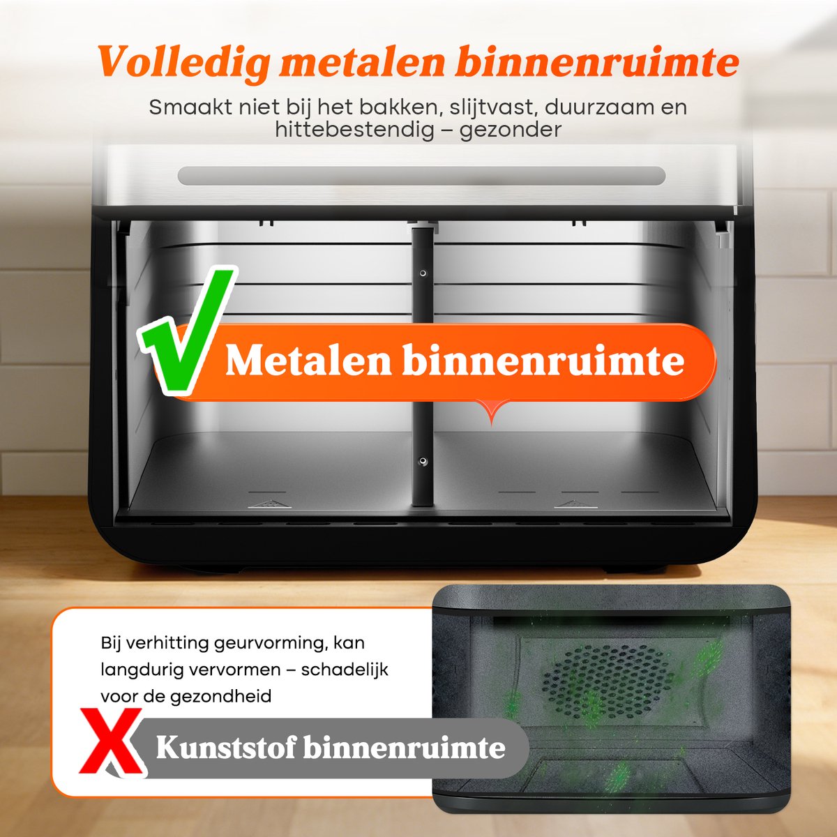 Dubbele Airfryer XXL 10L (2×5L) – 8 Automatische Programma’s – Grote Capaciteit voor 6 Personen – 2500W Krachtig Vermogen – Dual-Zone 2 Manden met SYNC Technologie – Gezond Frituren Zonder Olie – Met Kijkvenster – Zwart — afbeelding 6