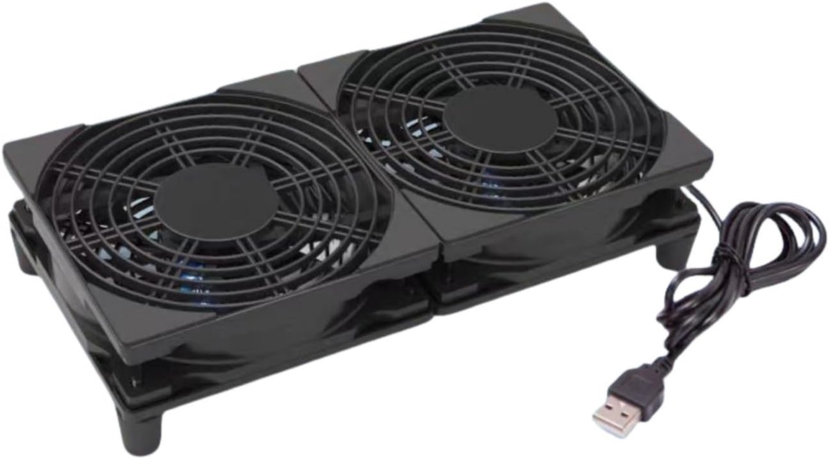 2-In-1 USB-Ventilator - 120 mm - PC-Ventilator - Dubbele Rij - 5 V - Stille Usb-Koelventilator - Kleine Usb-Gevoede Computerventilator - voor Router, Computer, Mac Mini, Playstation, Rack Diy Audio Video Netwerkkast Server Koelproject