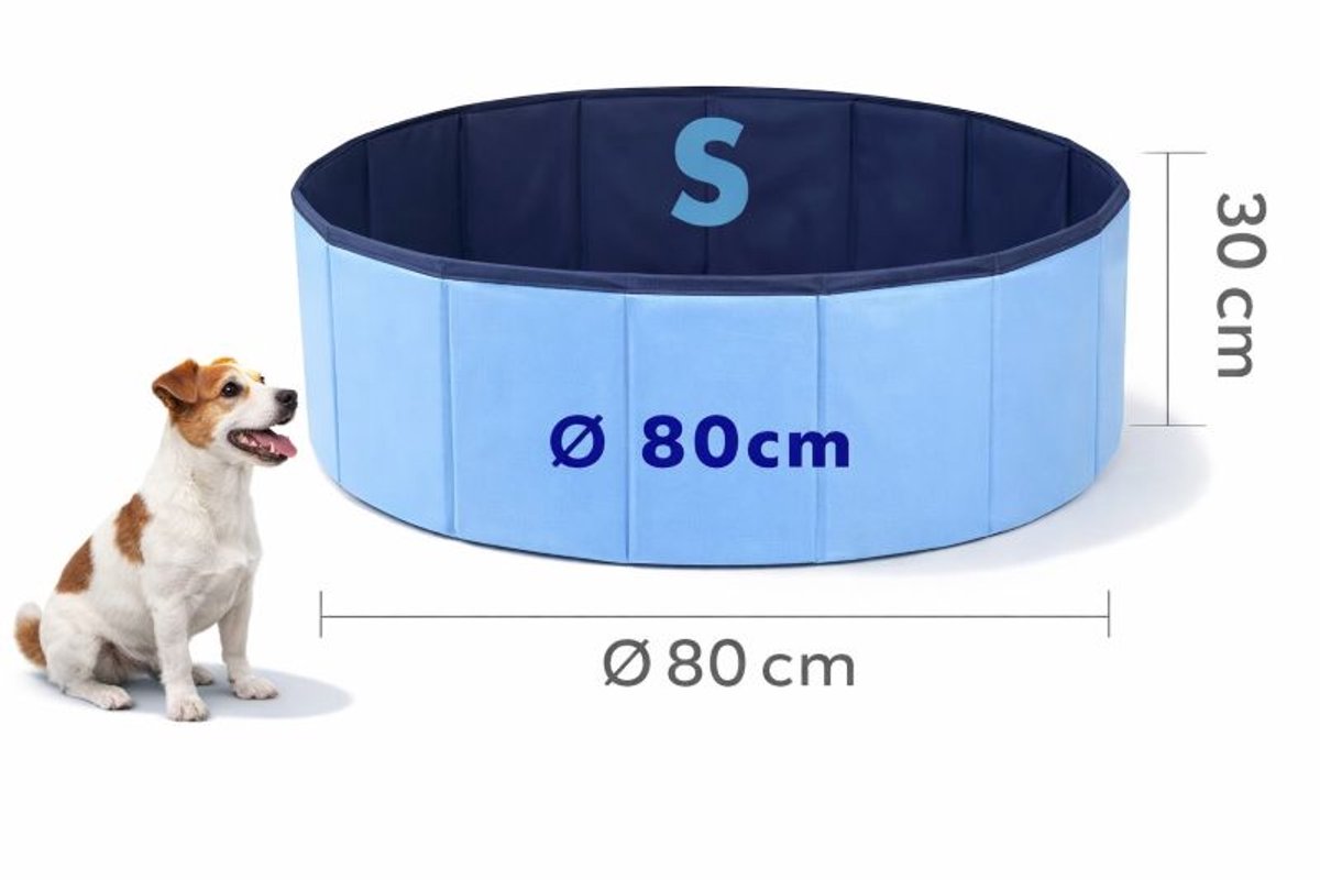 Ceruzo Hondenzwembad Ø80 cm – S– Opvouwbaar Hondenbad – Anti Slip – Blauw thumbnail 6