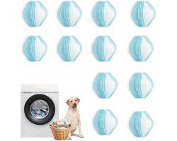 Verpakking van 12 haarverwijderende wasballen - Haarverwijderaar voor huisdieren - Geschikt voor wasmachines en drogers - Herbruikbare haarverzamelballen - Pluis- en haarverzamelaar - Haarverwijderaar voor de wasmachine - Wasballen
