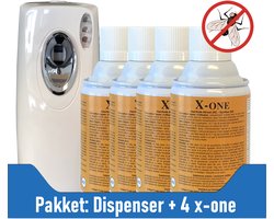 Startpakket: 4x X-one Insectenspray + Air-Free automatische dispenser | Anti-vlieg, Anti-mug