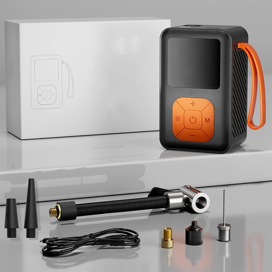 Draagbare Elektrische Bandenpomp - Digitale Compressor met Automatische Stop - Voor Auto, Fiets, Motor en Bal - Met LED-Verlichting - Compact en Stevig — afbeelding 5