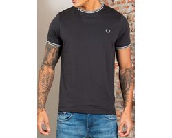 Fred Perry Twin tipped t-shirt - anchor grey ecru seagrass