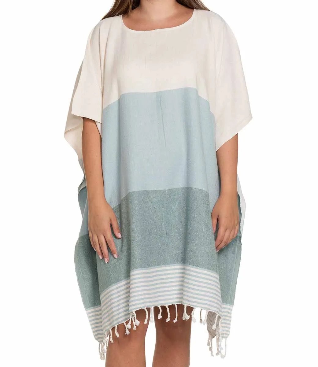 Strand En Sauna Tuniek Sultan Light Blue Almond Green