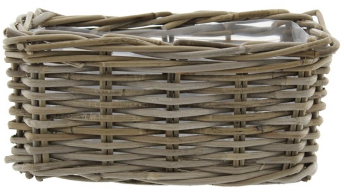 Van der Leeden Opbergmand Klassiek - bruin - rechthoek - 30 x 15 x 15 cm - rotan - gevlochten riet - mand - opbergen