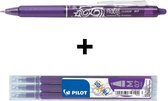 Pilot Paarse FriXion Ball 0.7mm Clicker Pen + 3 stuks Navul inkt set