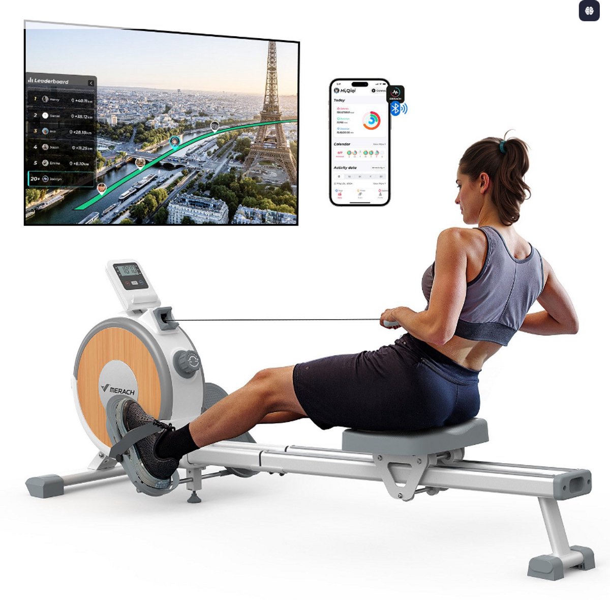 MERACH Roeimachine Thuis Stille Magnetisch Wit 16 - MERACH - €199,99