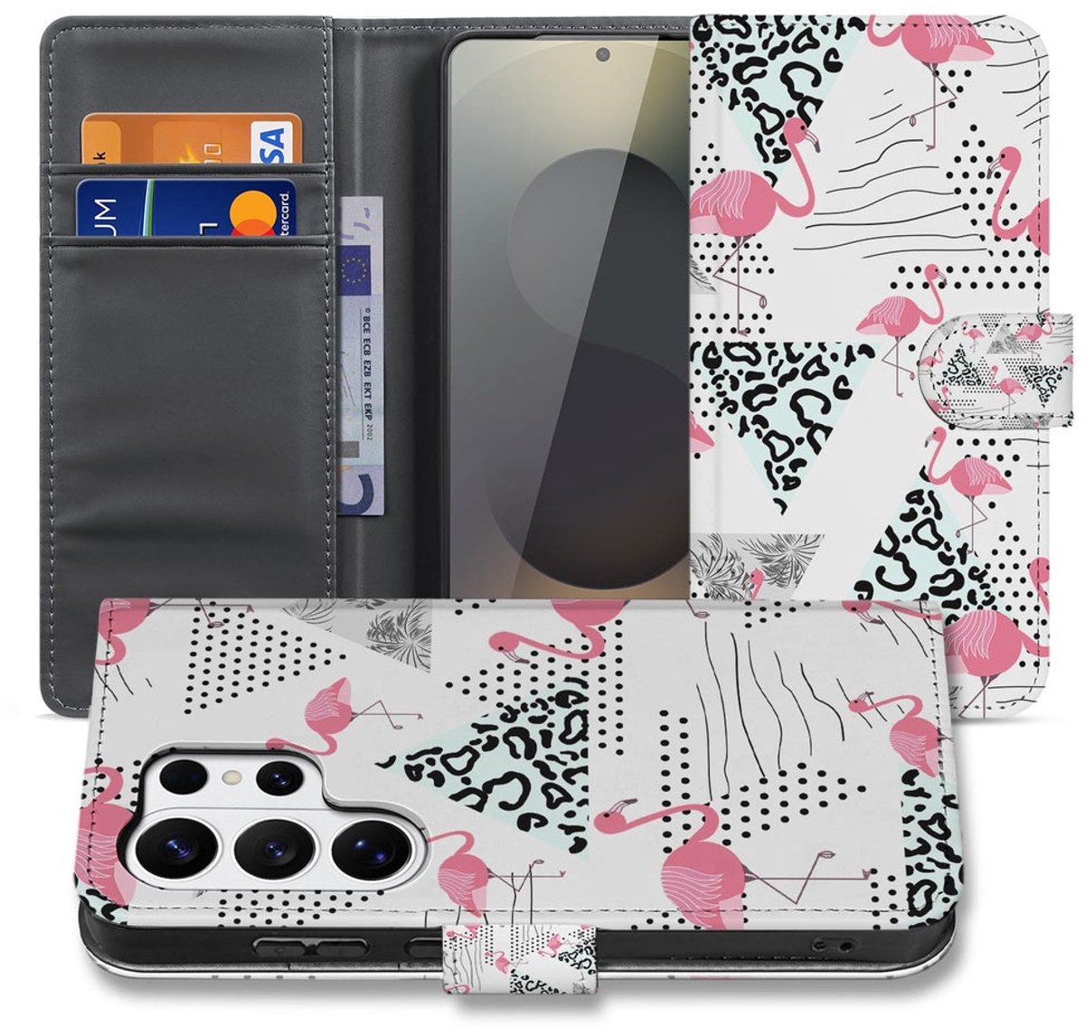 Telefoonhoesje Samsung Galaxy S26 Ultra Flamingo Triangle met Magnetische sluiting