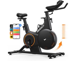 MERACH Hometrainer - 16 Niveaus Magnetische Weerstand - ± 6% Helling - LED-scherm - Bluetooth - APP - Maximaal Gewicht 160 kg - Stil