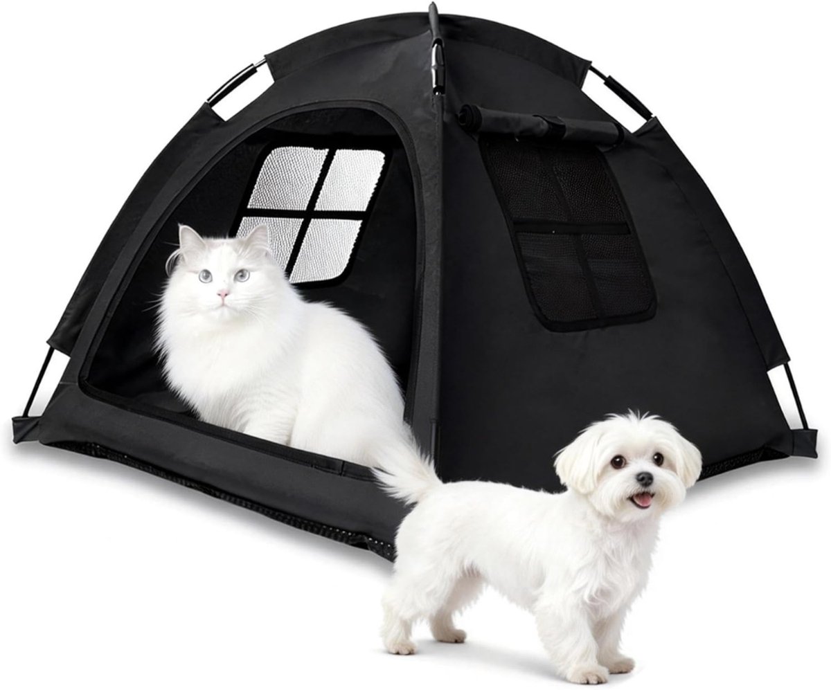 Nexvo® Kattentent - Huisdier tent - Dierenhuis Met Anti-mijt Overtrek - Zwart - 58cm x 58cm x 45cm