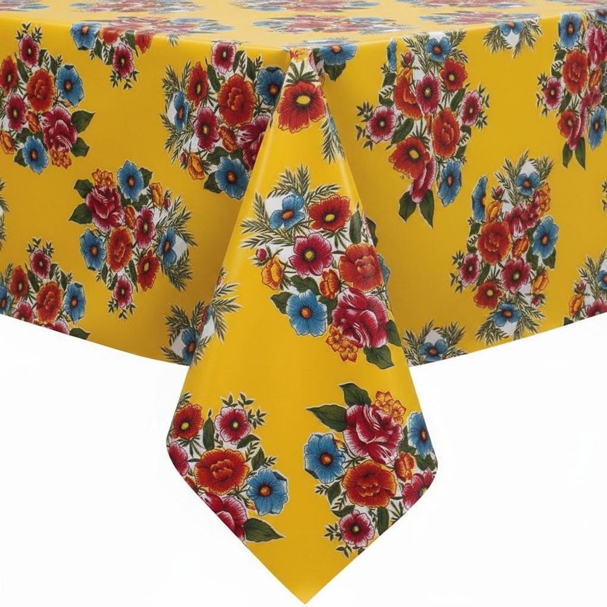 Protecttable - Mexicaans Tafelzeil Boeket Geel 120x330cm - Tafelkleed Afwasbaar - Kunststof