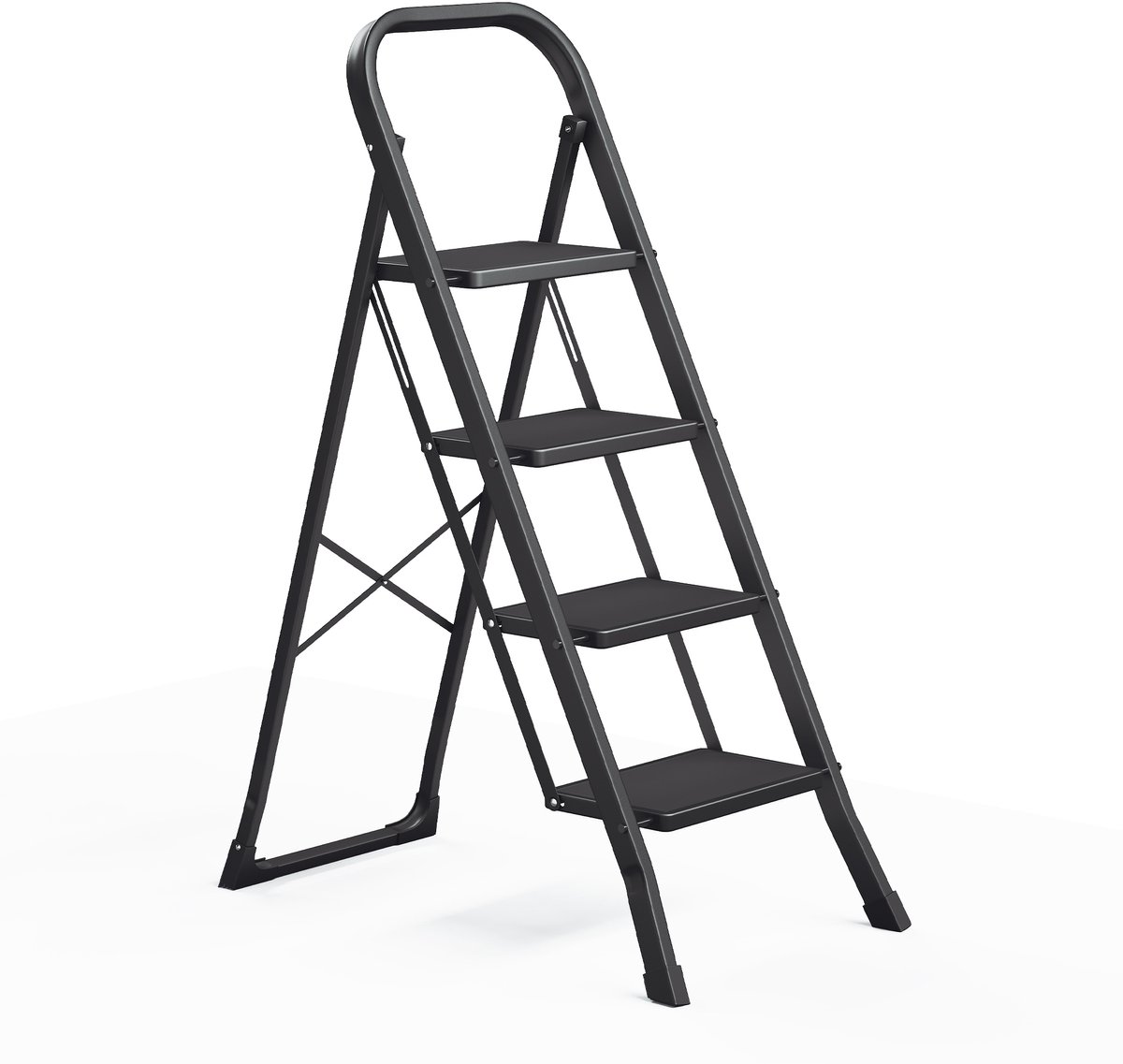 SONGMICS - Ladder - 4-Trede Opvouwbare Huishoudtrap - Met Klapbeveiliging - Draagvermogen tot 150 kg – foto 8