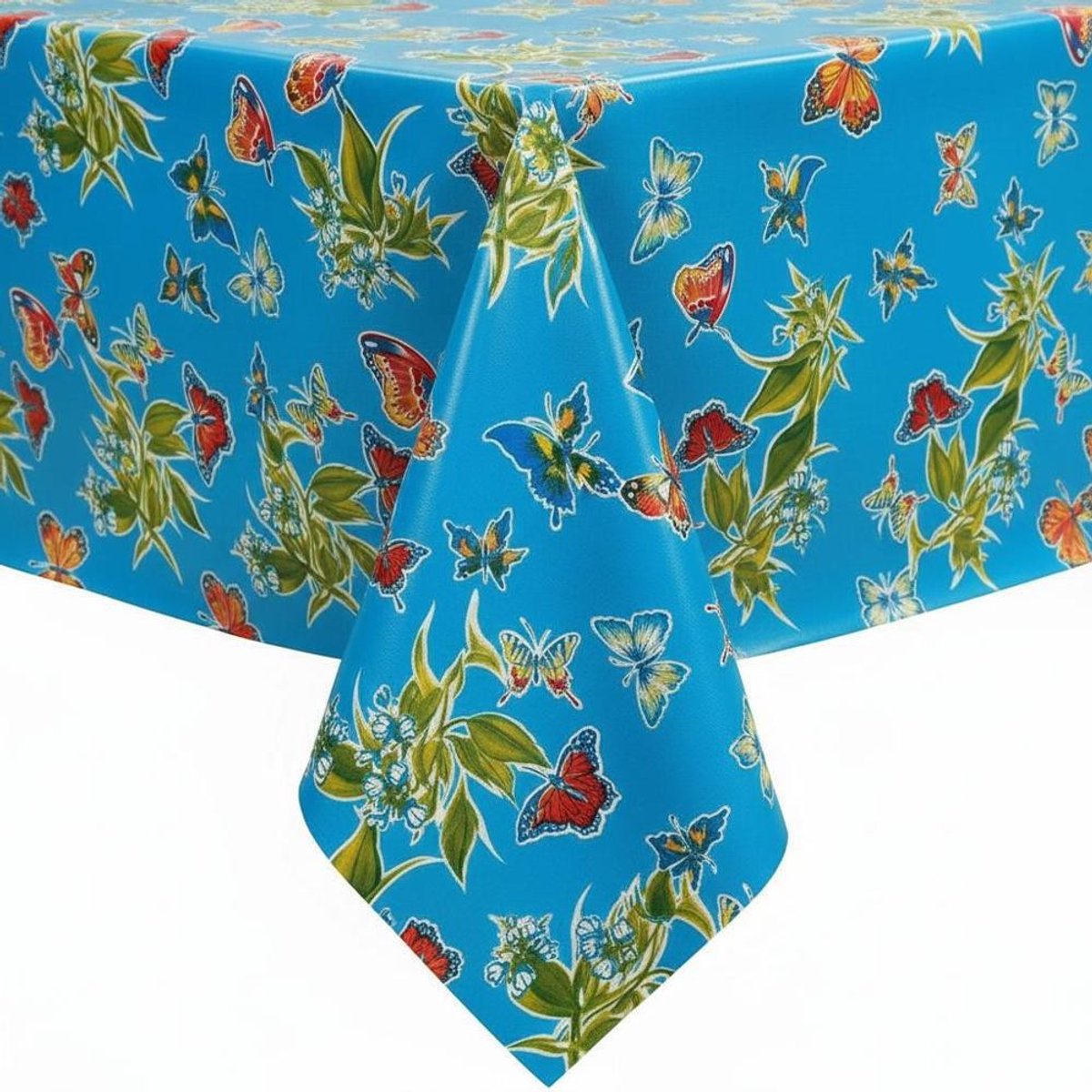 Protecttable - Mexicaans tafelzeil Mariposas Lichtblauw 120x140cm - Tafelkleed Afwasbaar - Kunststof
