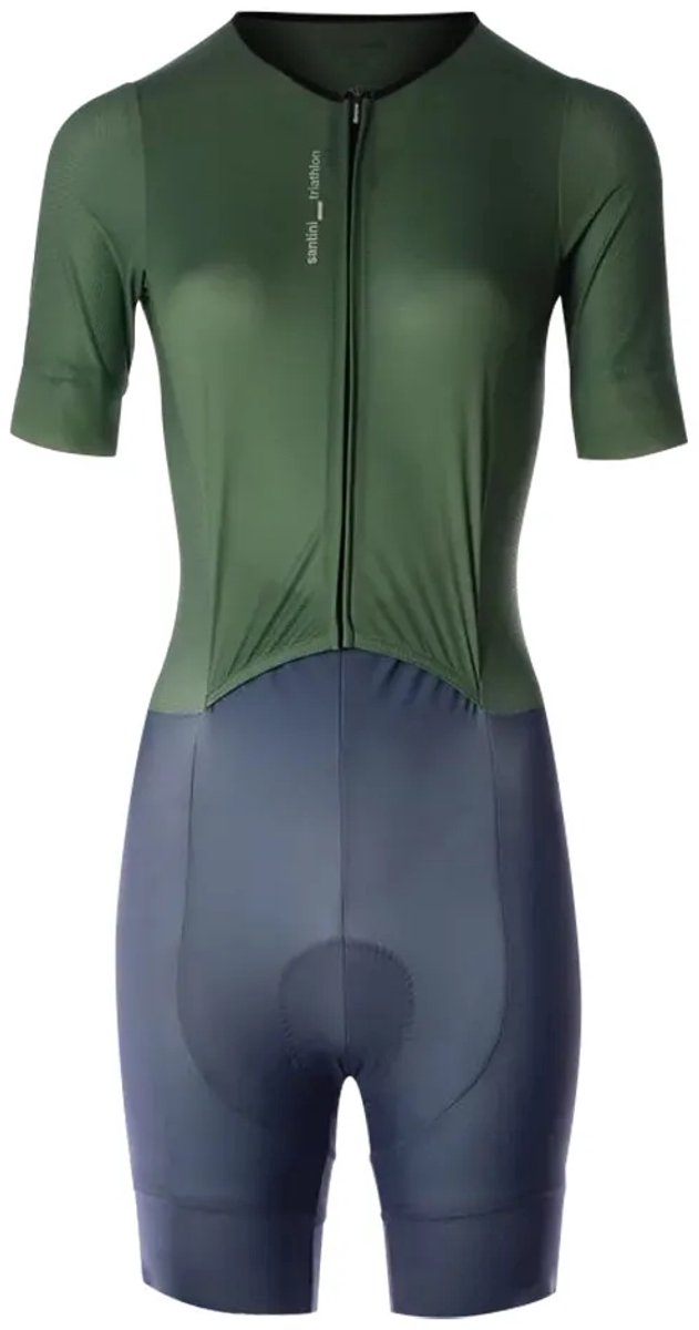 Santini Leaf Korte Mouw Triatlonpak Groen L Vrouw