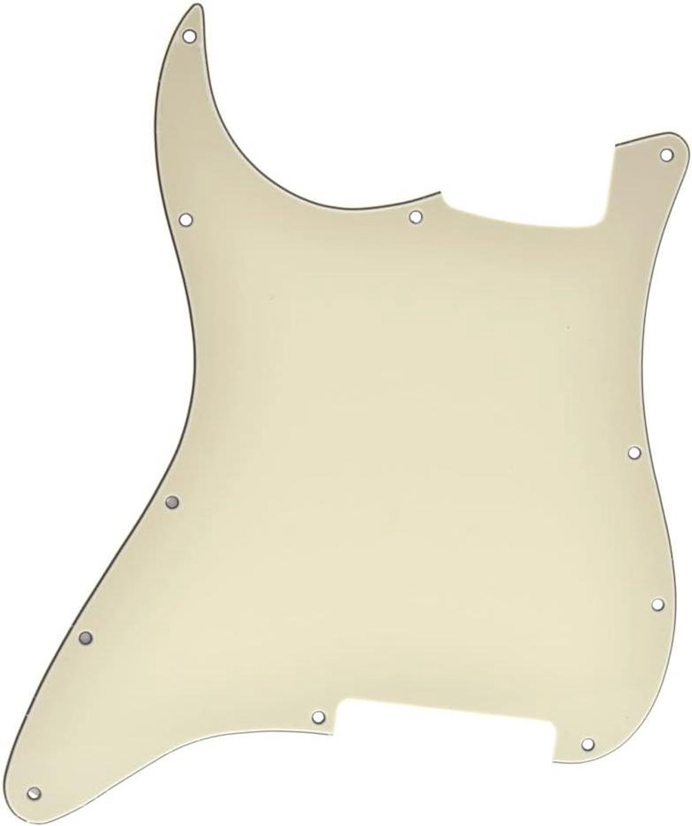 11 Gat Stratocaster Lege Pickguard - Wit - Vintage Look - Geschikt voor Fender Stratocaster