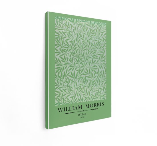 Artaza Canvas Schilderij William Morris Willow - 90x120 cm - Wanddecoratie Vintage Patroon - Muurdecoratie Botanisch - Decoratie Groen