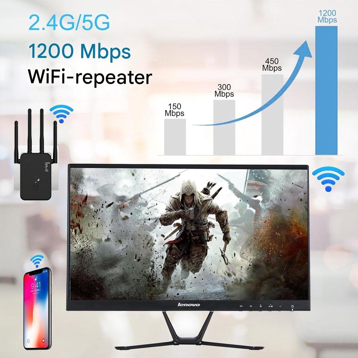 JOSEPH SPAAS WiFi-repeater 1200 Mbps met 5G ondersteuning - afbeelding 2