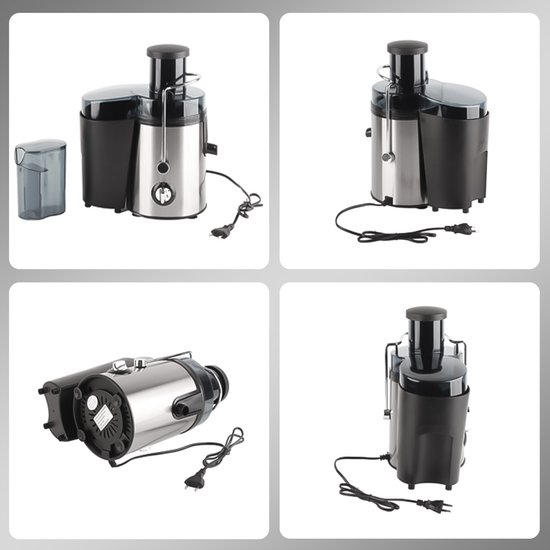 Sapcentrifuges Groenten en Fruit - Kitchen Sapcentrifuge - Juicer voor Groenten & Fruit - Grote Vulopening - 2 Snelheden - 1000 Watt - Zilver van Techwood — afbeelding 3