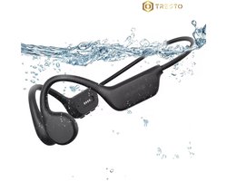 TRESTO - Bone Conduction Headphone - Sport Oortjes Draadloos - Hardloop Hoofdtelefoon - Draadloze Bluetooth Koptelefoon - Sportoordopjes - Draadloos - Hardlopen - Open Ear - Wireless - IPX5 waterdicht / Zwart