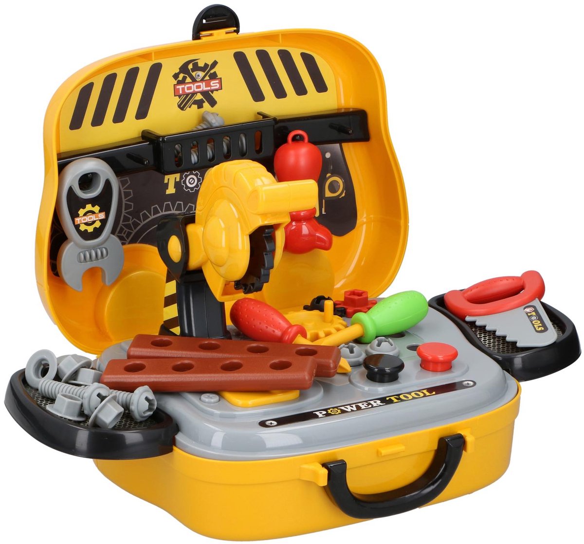 Eddy Toys Gereedschapskoffer - geel - 24 accessoires