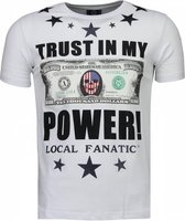 Trust In My Power - Rhinestone T-shirt - Wit