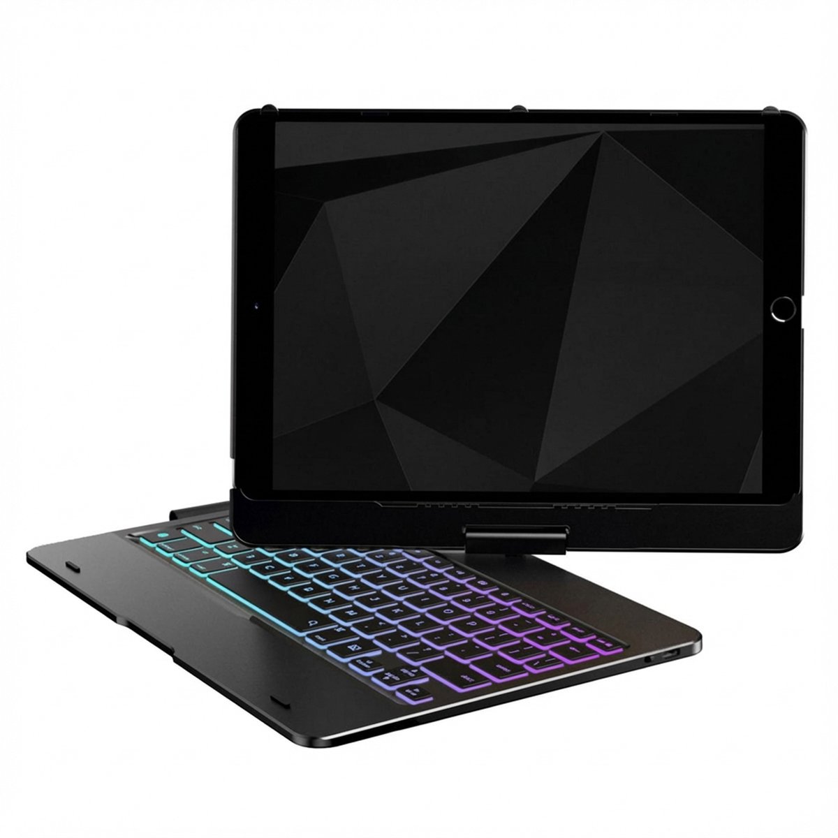 Accezz 360 Slim Keyboard Bookcase Geschikt voor de iPad 10.2 (2019/2020/2021) / Air (2022/2020) / Pro 10.5 - Zwart