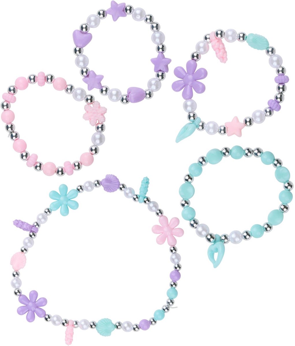Eddy Toys Armband Maakset voor Kinderen - Sieraden Maakset met Kralen in Roze Paars Blauw - Armbandjes Maken met Elastisch Draad en Vormpjes - Creatieve Kralen Armband Set 10000 stuks