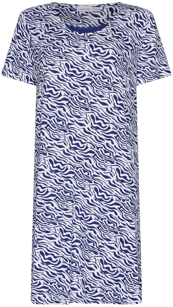 Pastunette Nachthemd - Midnight Animal - Bamboe - Blauw/Wit