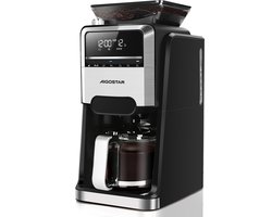 Aigostar Savor - Koffiezetapparaat met ingebouwde koffiemolen - 1.5L - Aromaselectie - Digitaal Display - Warmhoudfunctie - 24-uurs Timer - 1400W - Zwart