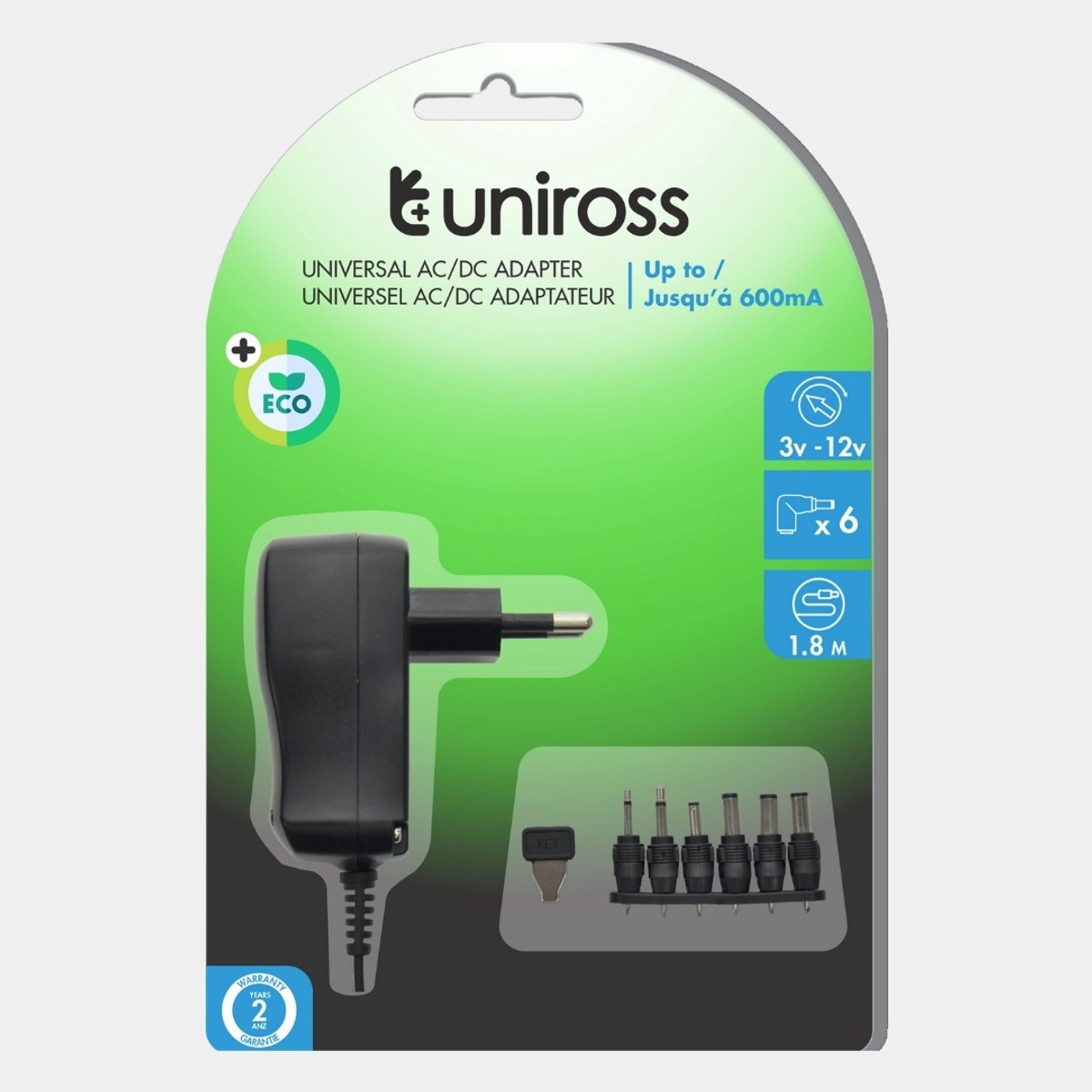 Uniross Universal Adapter 600MA 7.2W