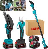 Accusnoeischaar, geschikt voor Makita accu 18 V, opening 50 mm, snijdiameter max. 35 mm, met reservemes, voor het snoeien van bomen (zonder accu