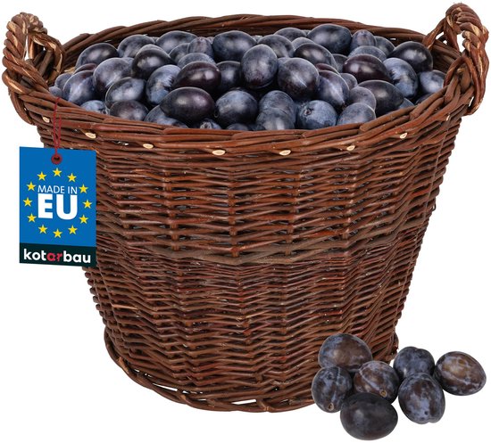 KOTARBAU Panier en Osier, Ø50 cm, Brun, Rond, Bois, Jouets, Fruits
