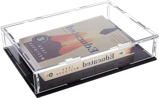 Boek Display Case 260x45x55mm Acryl Transparant met Zwarte Bodem - Boek ...