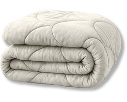 Y-NOT- Velvetbed Pearl White 140x200 - Dekbed Zonder Overtrek - Velvet Dekbed - Wasbaar Hoesloos Dekbed - 30 dagen proefslapen - Bedrukt dekbed - Dekbed met vaste overtrek - All year winterdekbed & zomerdekbed