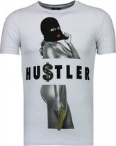 Hustler - Rhinestone T-shirt - Wit