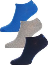 Puma - 3-pack Sokken Invisible Blauw / Blauw / Grijs Melange - Unisex - 43-46