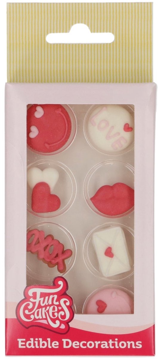 FunCakes Suikerdecoraties - Love - Set/8 - Eetbare Taartdecoratie