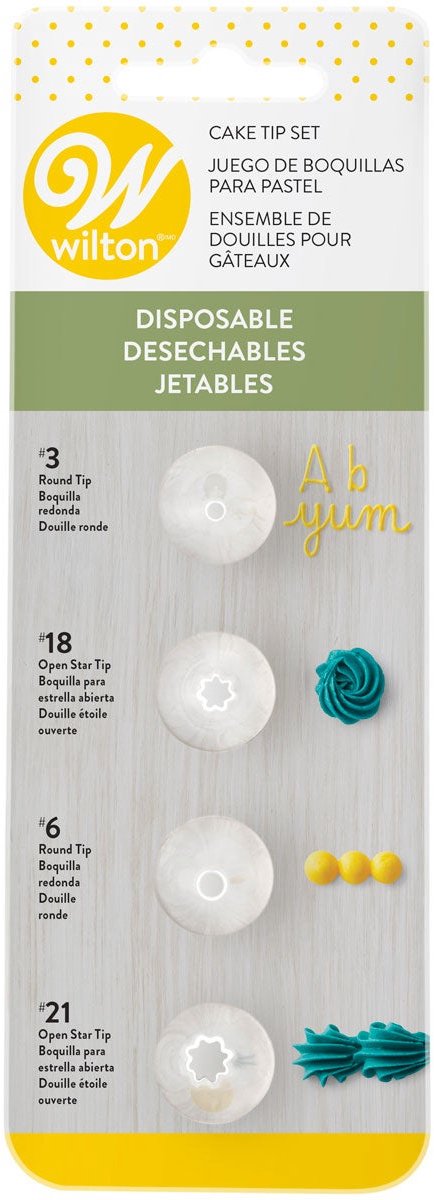 Wilton Wegwerp Spuitmondjes Set - Garneerspuit voor Taartdecoratie - #3 #18 #6 #21
