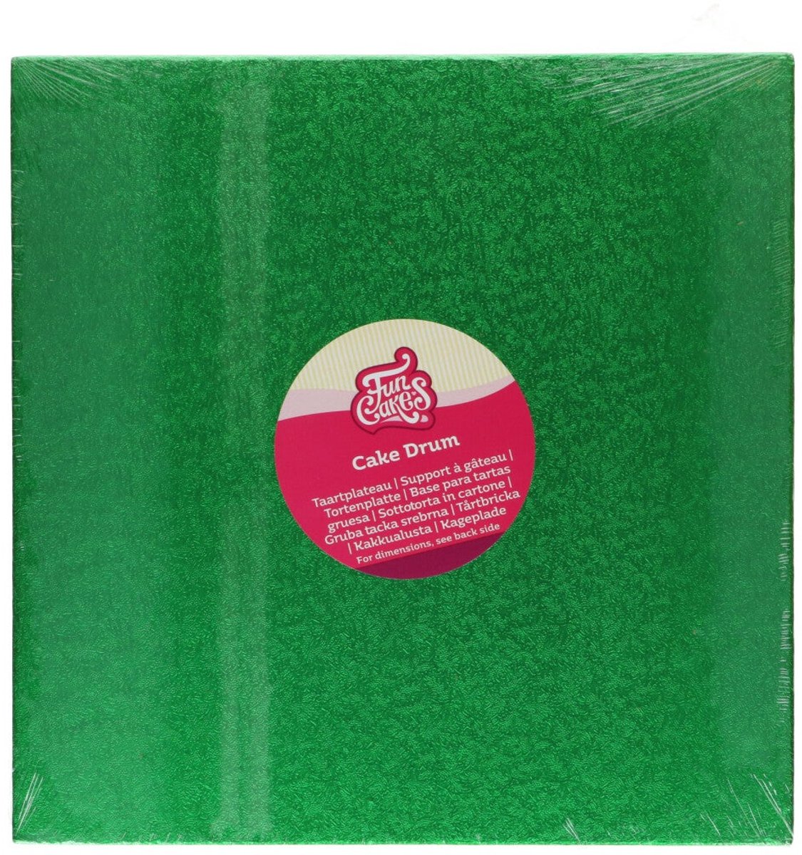 FunCakes Cake Drum Vierkant - Groen - 30,5 cm / 12 mm - Taartonderlegger - Taartkarton
