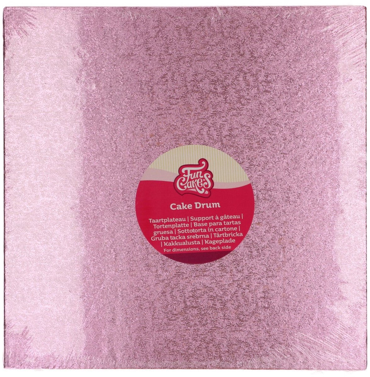 FunCakes Cake Drum Vierkant - Roze - 30,5 cm / 12 mm - Taartonderlegger - Taartkarton