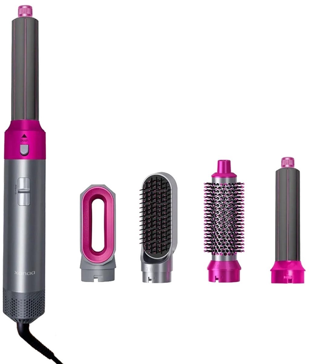 Bol.com 5 in 1 Multistyler Fohnborstel Highspeed - Lila - 1350W - Fohnborstel - Föhn - Airstyler - Heteluchtborstel - Krulborste... aanbieding