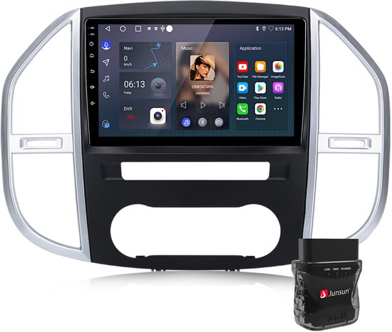 JUNSUN V3 Pro - Octa-Core Android Autoradio Geschikt voor Mercedes Vito W447 (2014-2024) Accessoires - Draadloos CarPlay & Android Auto - 4GB+64GB Android 15 - 10 Inch IPS Scherm- WIFI, GPS, DSP, Stuurwielbediening