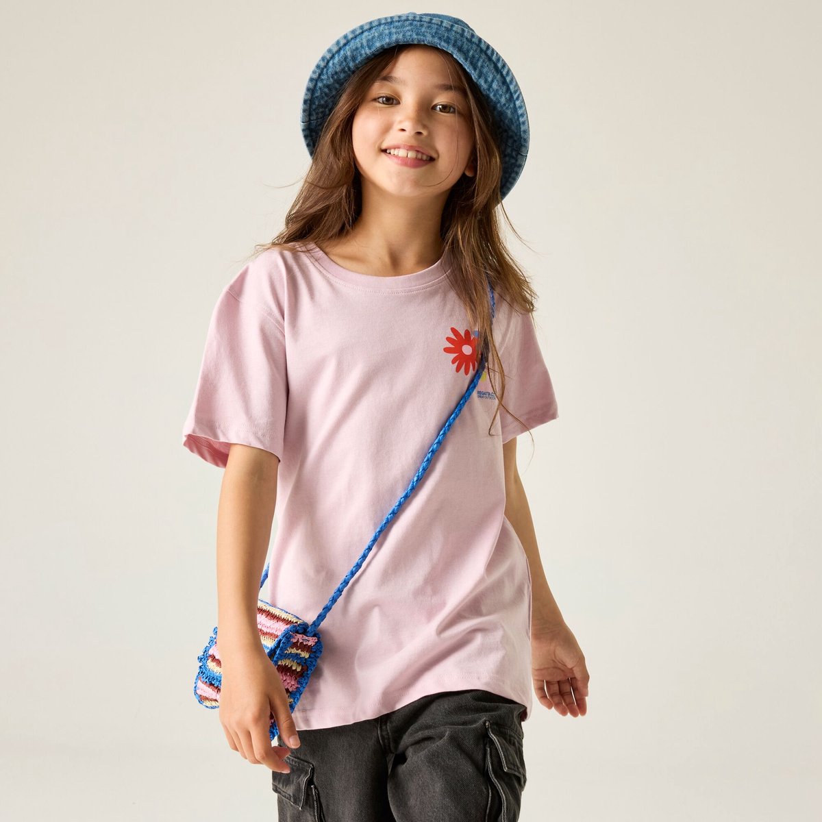 Bosley T-shirt met korte mouwen en grafische print voor kinderen Paars