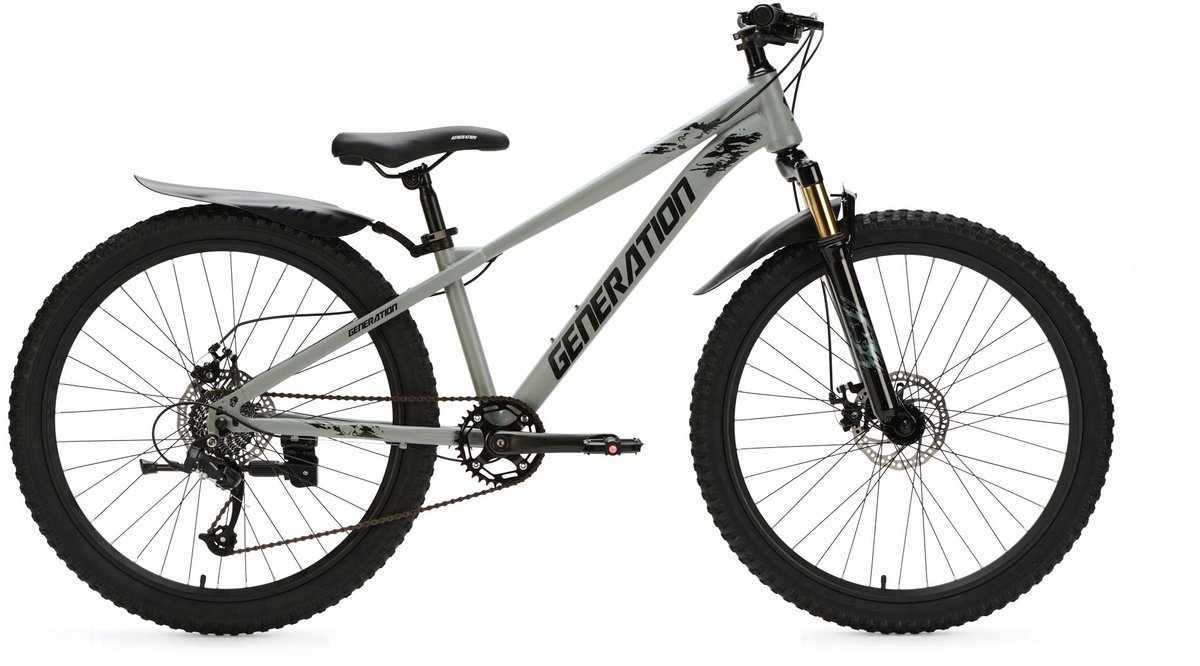 Generation X8 Mountainbike 26 inch - Grijs met Spatborden